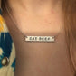 EAT BEEF bar necklace